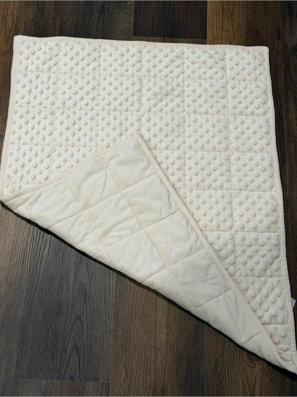 Cream Textured Minky weighted dog blanket